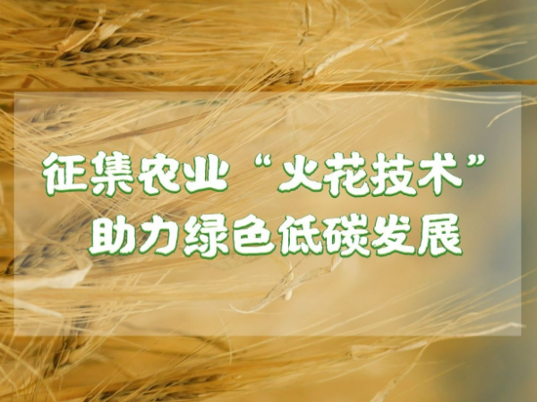 农业部启动“火花技术”征集！绿色低碳“火花”何以燎原大地？